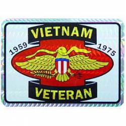Vietnam Veteran 1959-1975 - Prismatic Rectangle Sticker