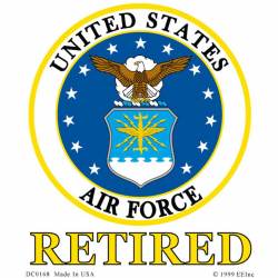 United States Air Force Retired - Clear Window Decal