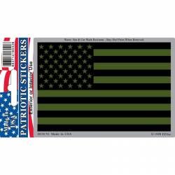 American Flag Subdued Army Green - Prismatic Rectangle Sticker
