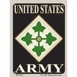 United States Army 4th Division - Prismatic Rectangle Sticker