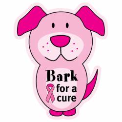 Bark For A Cure Breast Cancer Awareness - Dog Outline Magnet