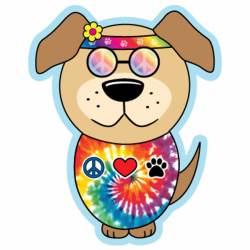 Peace Love Paws Hippie - Dog Outline Magnet