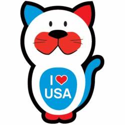 I Love The USA - Cat Outline Magnet