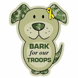 Bark For Our Troops - Dog Outline Magnet