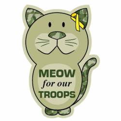 Meow For Our Troops - Cat Outline Magnet