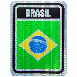 Brazil Brasil Flag - Prismatic Rectangle Sticker