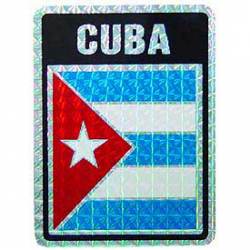 Cuba Flag - Prismatic Rectangle Sticker