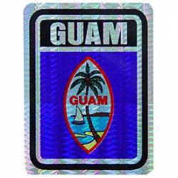 Guam Flag - Prismatic Rectangle Sticker