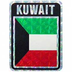 Kuwait Flag - Prismatic Rectangle Sticker
