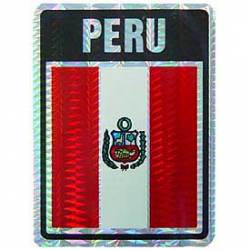 Peru Flag - Prismatic Rectangle Sticker
