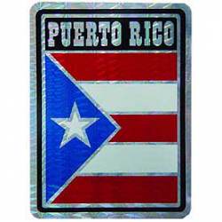 Puerto Rico Flag - Prismatic Rectangle Sticker