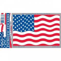 Wavy American Flag - Prismatic Rectangle Sticker