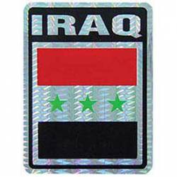 Iraq Flag - Prismatic Rectangle Sticker