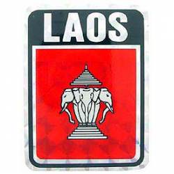 Laos Flag - Prismatic Rectangle Sticker