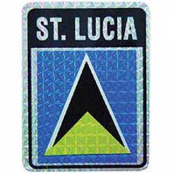 St. Lucia Flag - Prismatic Rectangle Sticker