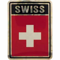 Swiss Switzerland Flag - Prismatic Rectangle Sticker