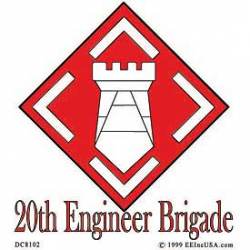 United States Army 20th Engineer Brigade - Clear Inside Window Decal