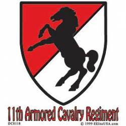 United States Army 11th Armored Cavalry Regiment - Clear Inside Window Decal
