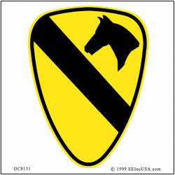 United States Army 1st Cavalry Division - Clear Window Decal