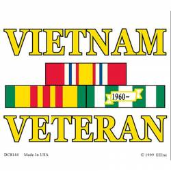 Vietnam Veteran War Service Ribbon - Clear Window Decal