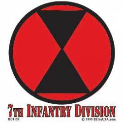 United States Army 7th Infantry Division - Clear Inside Window Decal