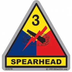 United States Army 3rd Armored Division Spearhead - Prismatic Rectangle Sticker