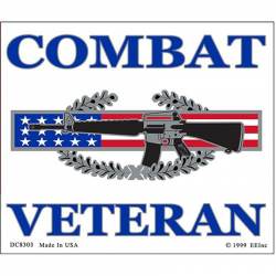 Combat Veteran - Clear Window Decal