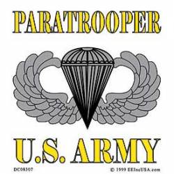 United States Army Paratrooper - Clear Window Decal