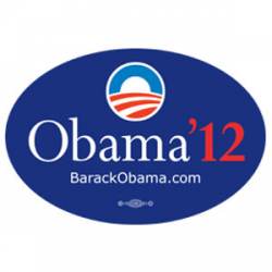 Barack Obama '12 - Navy Blue Oval Sticker