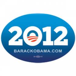 Barack Obama 2012 Two Tone - Oval Sticker