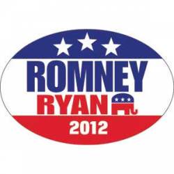Romney Ryan 2012 Republican Elephant - Oval Sticker