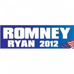 Romney Ryan 2012 American Flag - Bumper Sticker