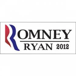 Romney Ryan 2012 - White Bumper Sticker