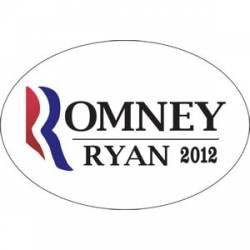 Romney Ryan 2012 - White Oval Sticker