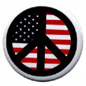 Flag Peace Sign - Button