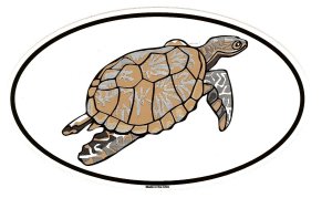 Sea Turtle Oval Sticker