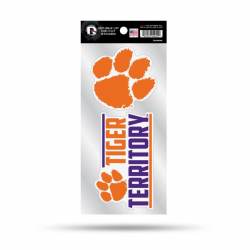 Clemson University Tigers Tiger Territory Slogan - Double Up Die Cut Decal Set