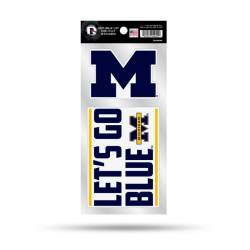University Of Michigan Wolverines Lets Go Blue Slogan - Double Up Die Cut Decal Set