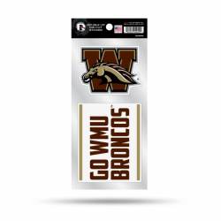 Western Michigan University Broncos Go WMU Broncos Slogan - Double Up Die Cut Decal Set