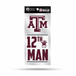 Texas A&M University Aggies 12th Man Slogan - Double Up Die Cut Decal Set