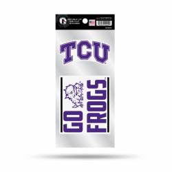 Texas Christian University Horned Frogs Go Frogs Slogan - Double Up Die Cut Decal Set