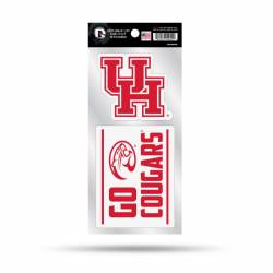 University Of Houston Cougars Go Cougars Slogan - Double Up Die Cut Decal Set