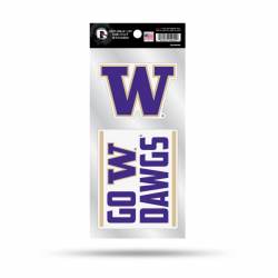 University Of Washington Huskies Go W Dawgs Slogan - Double Up Die Cut Decal Set