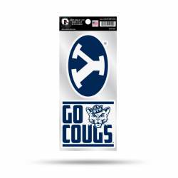 Brigham Young University BYU Cougars Go Cougs Slogan - Double Up Die Cut Decal Set