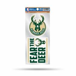 Milwaukee Bucks Fear The Deer Slogan - Double Up Die Cut Decal Set