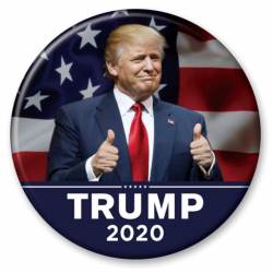 Trump 2020 Thumbs Up American Flag - Campaign Button