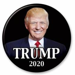 Trump 2020 Black Background Portrait - Campaign Button