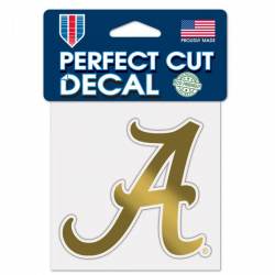 University of Alabama Crimson Tide - 4x4 Gold Metallic Die Cut Decal
