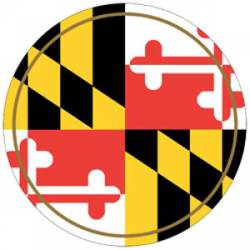 State Of Maryland - Round Reflective Sticker