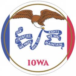 State Of Iowa - Round Reflective Sticker